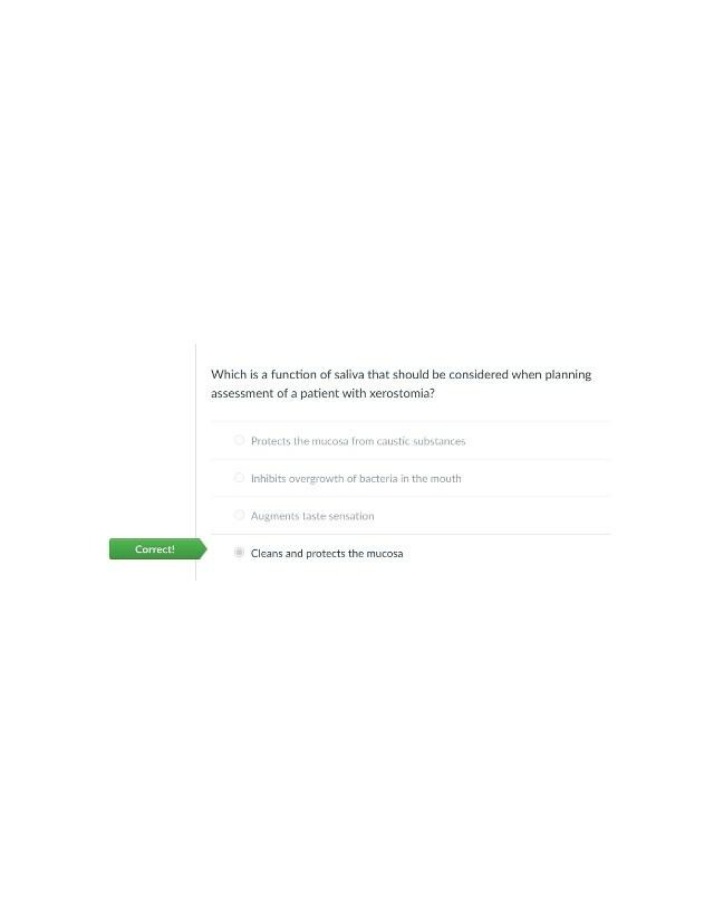 Xerostomia Assessment Quiz - Saliva Function