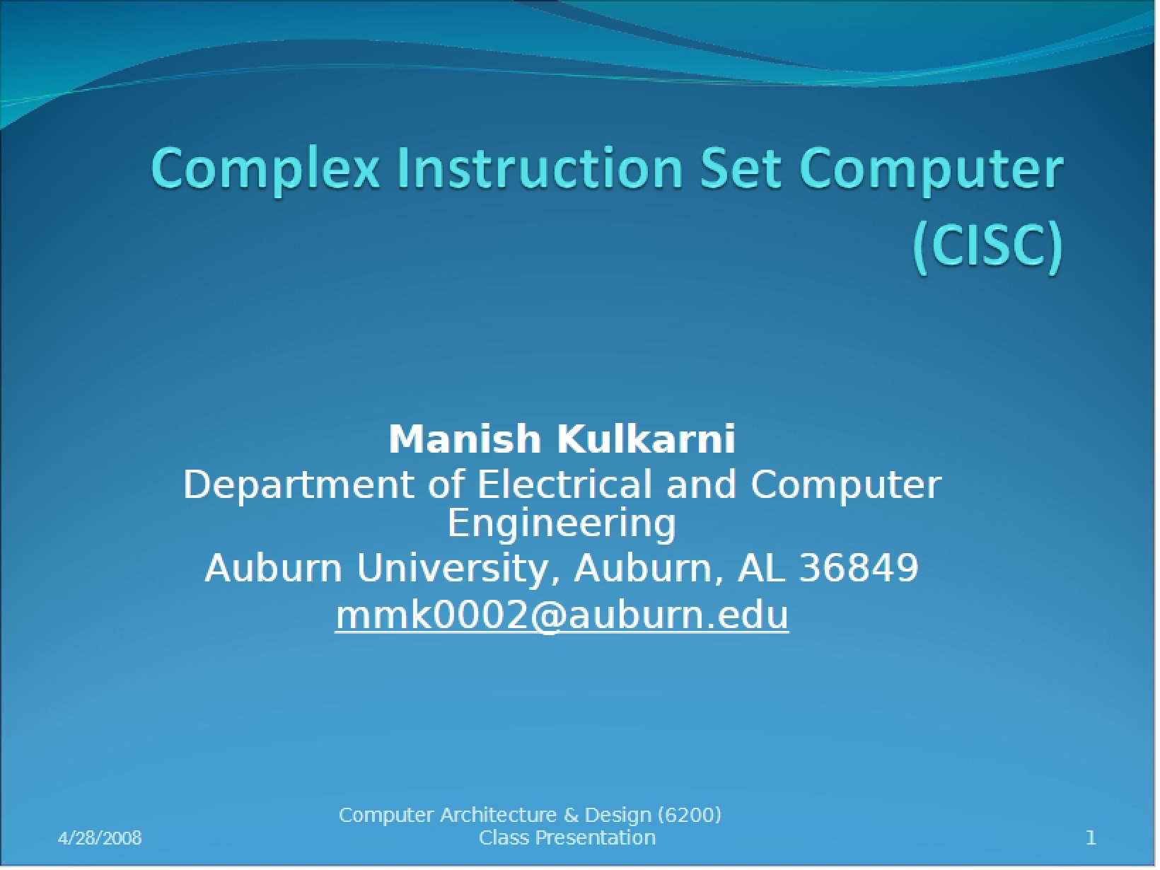 CISC Complex Instruction Set Computer Overview
