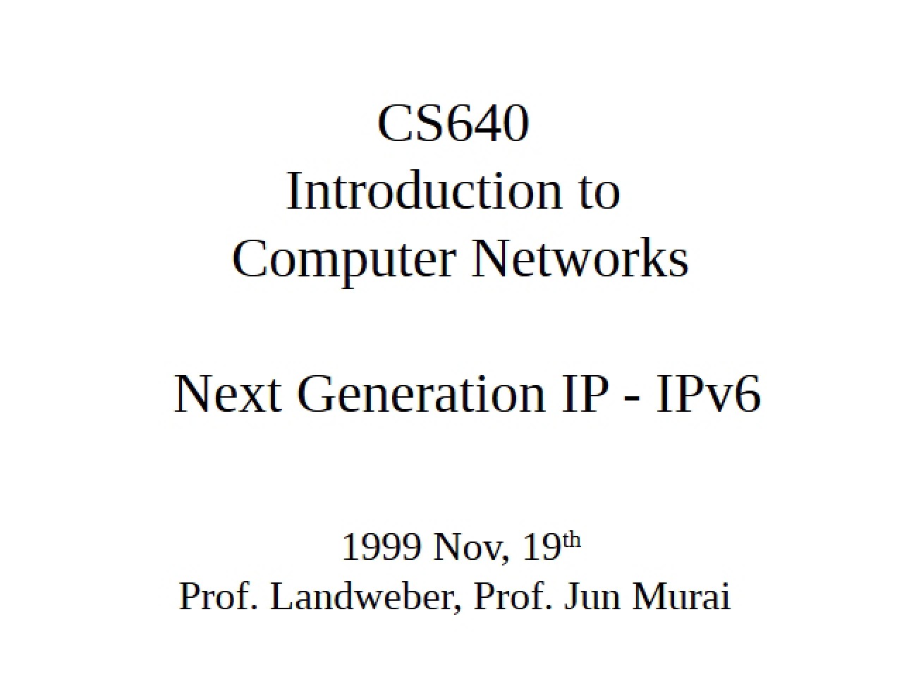 IPv6 The Next Generation IP