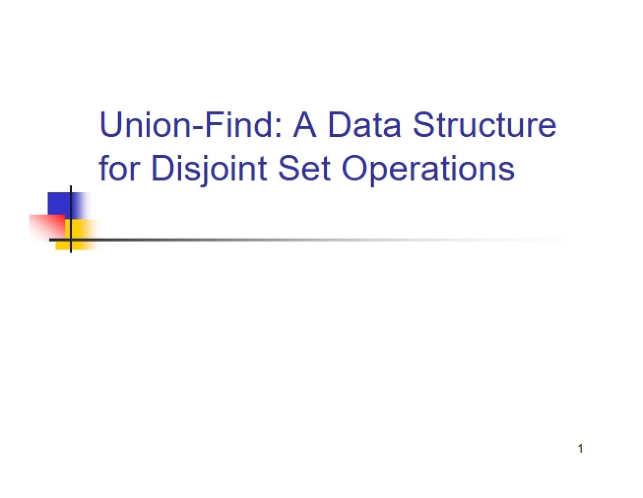 Disjoint Set Operations Data Structure