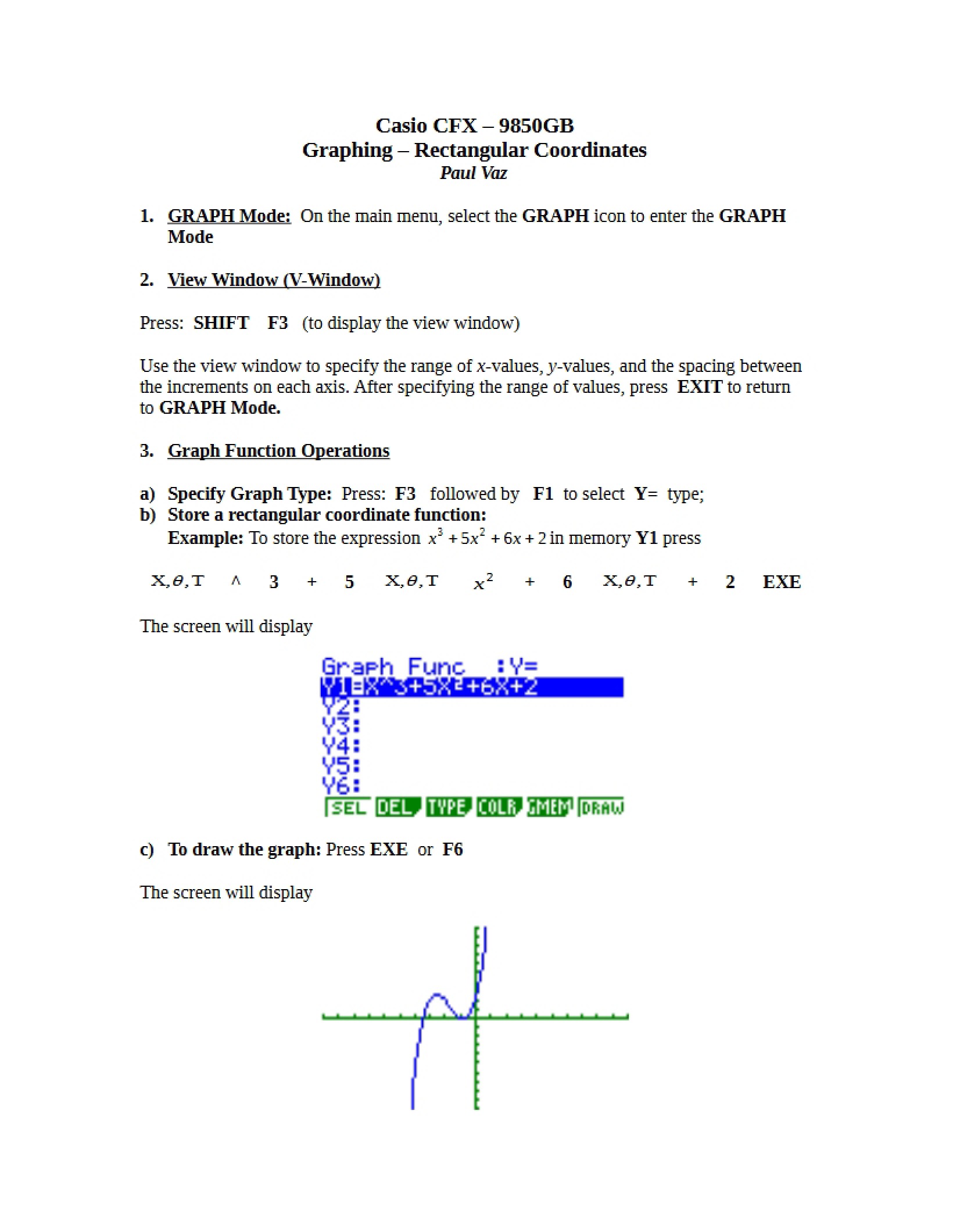 Casio Graphing Guide