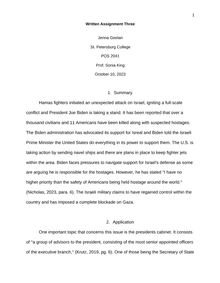 Written Assignment 3