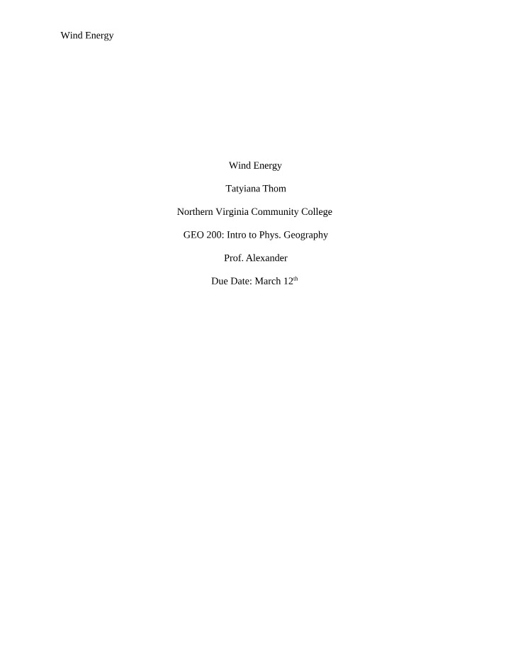 Wind Energy - Pros, Cons, and Economic Sustainability