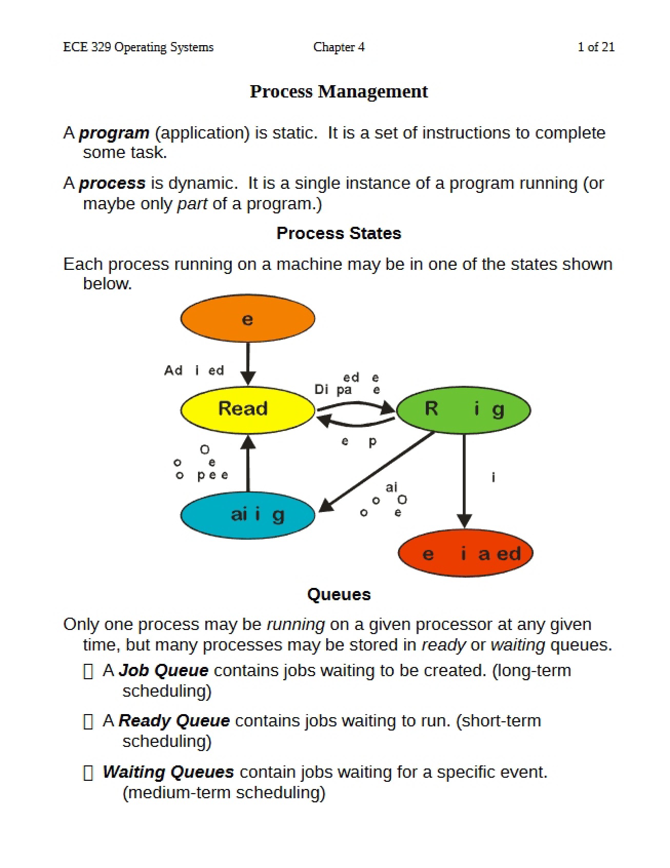 Management of Processes