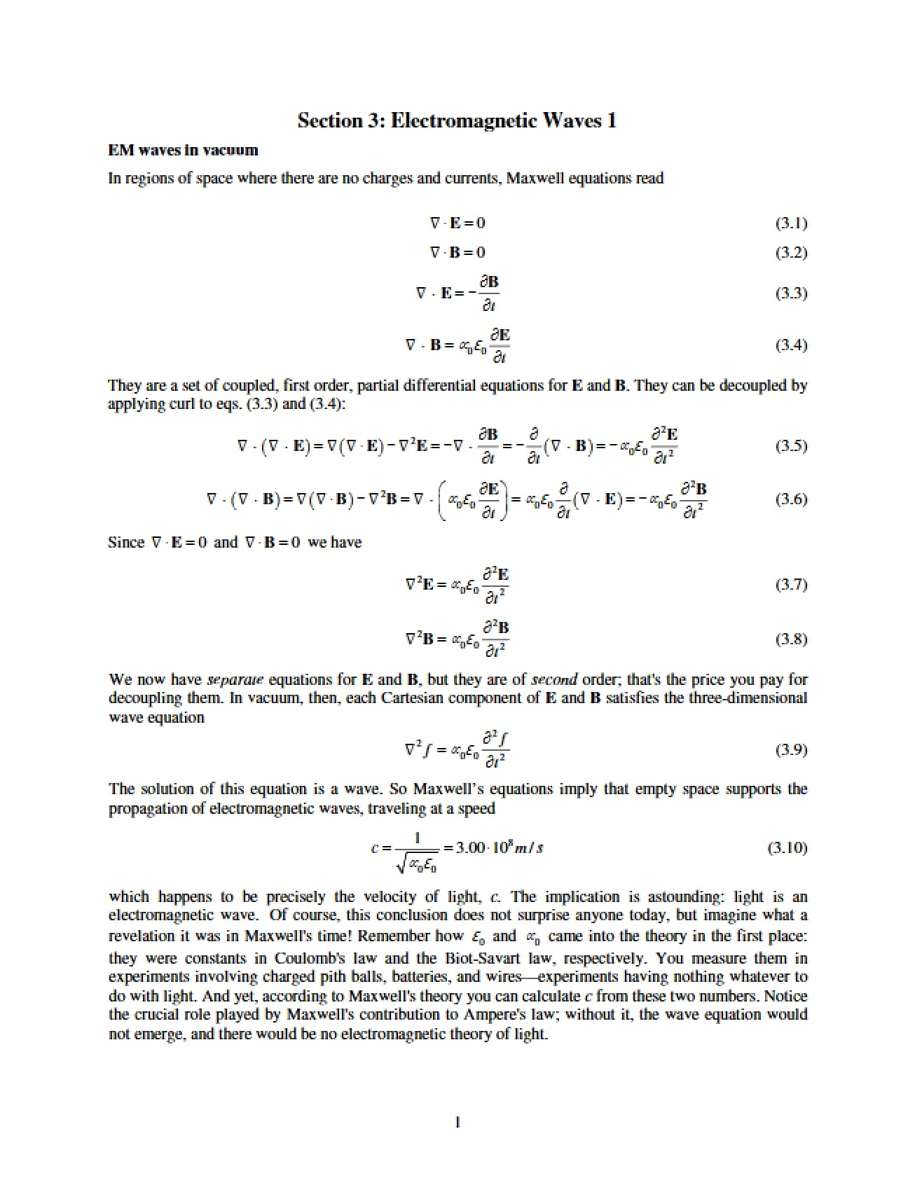 First Part of Electromagnetic Waves