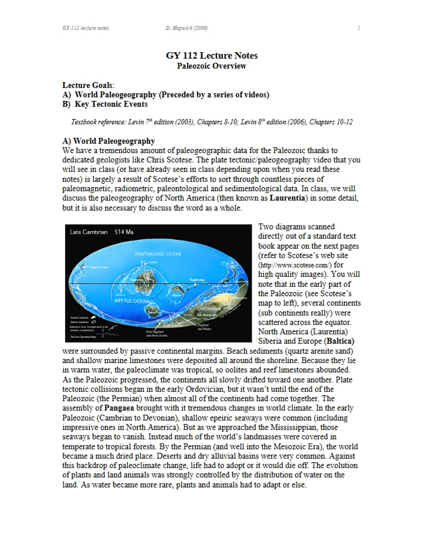 General Paleozoic Summary