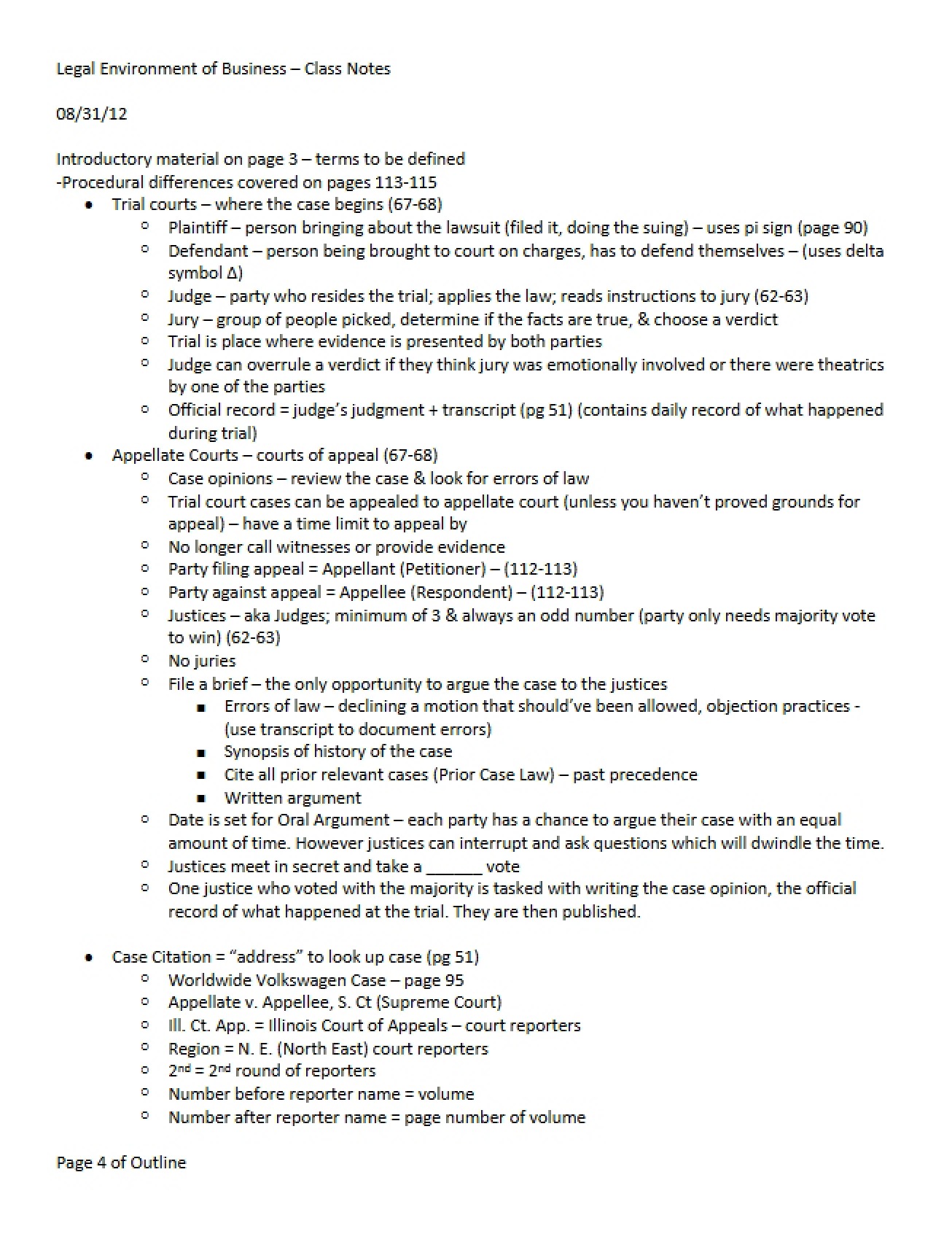 Weekly Legal Environment Notes