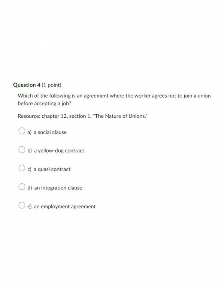 Yellow-Dog Contracts - Union and Worker Agreements
