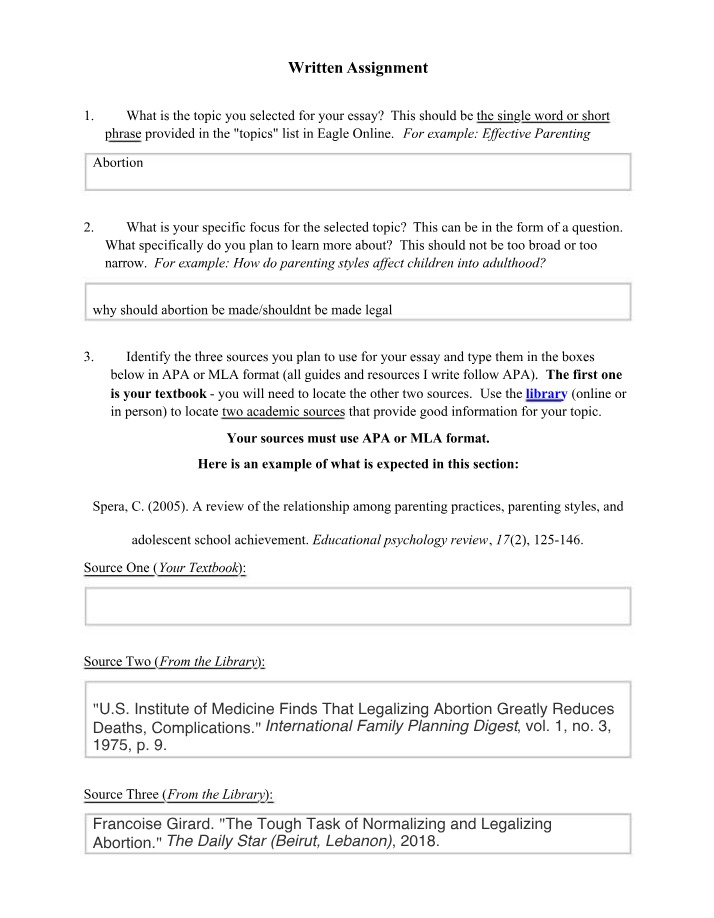 Assignment on Abortion