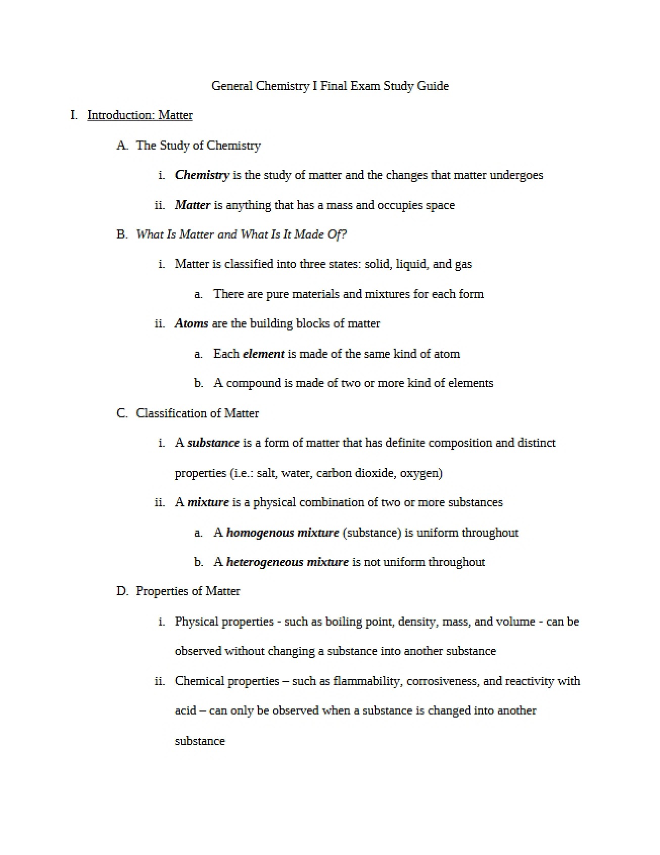 Study Guide for Final Exam