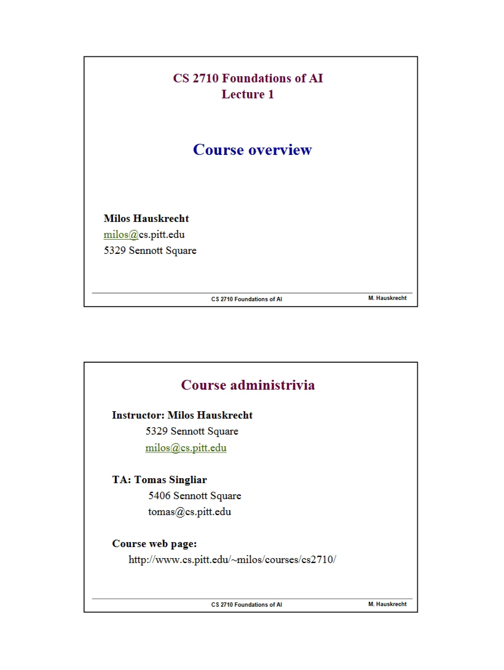 AI Course Overview