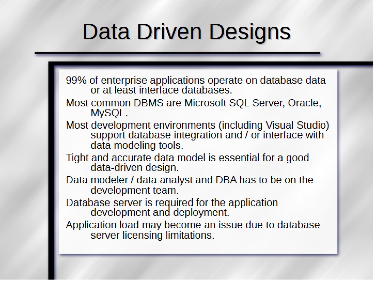 Rules for Designing Data Structures