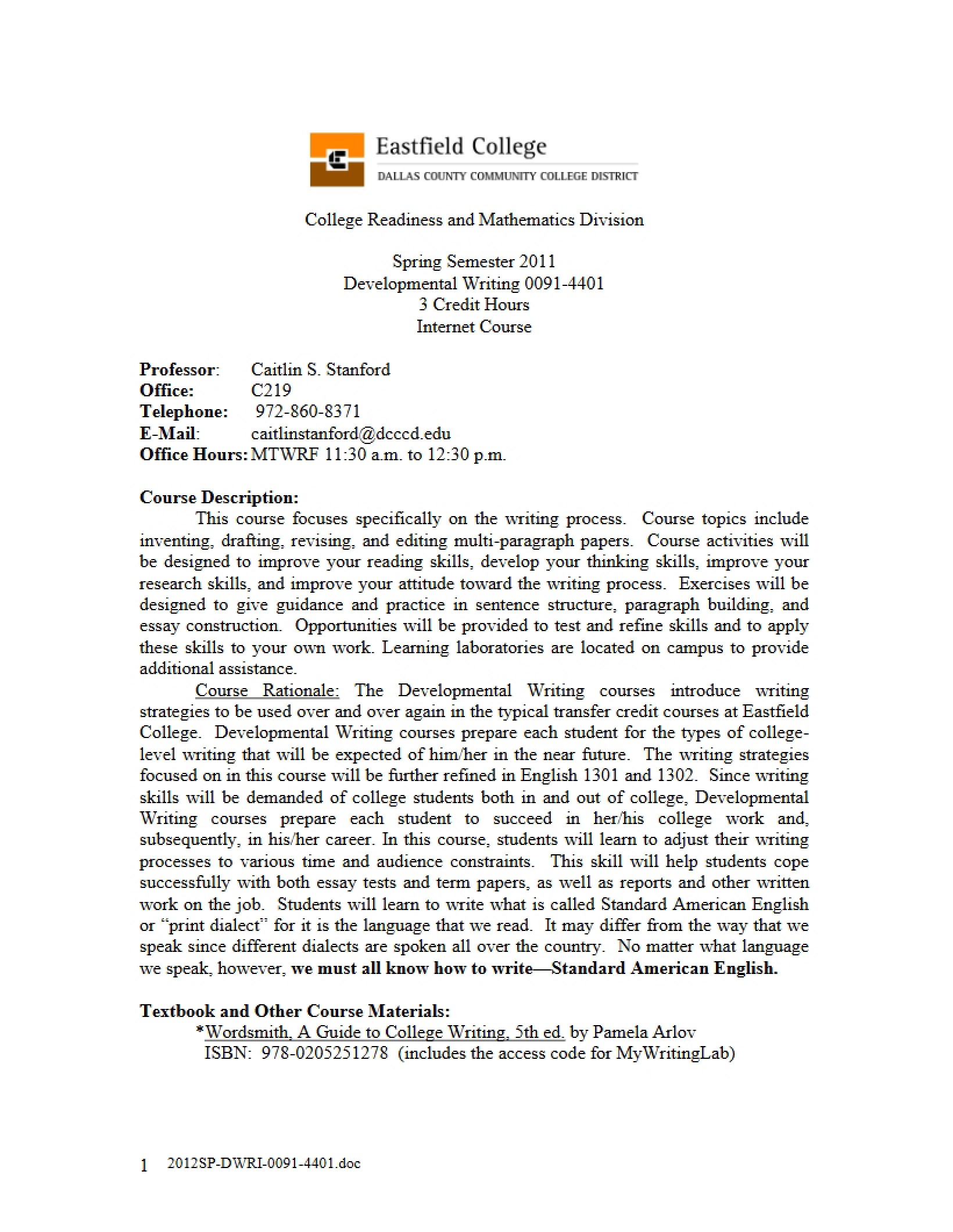 Syllabus - 10 Pages