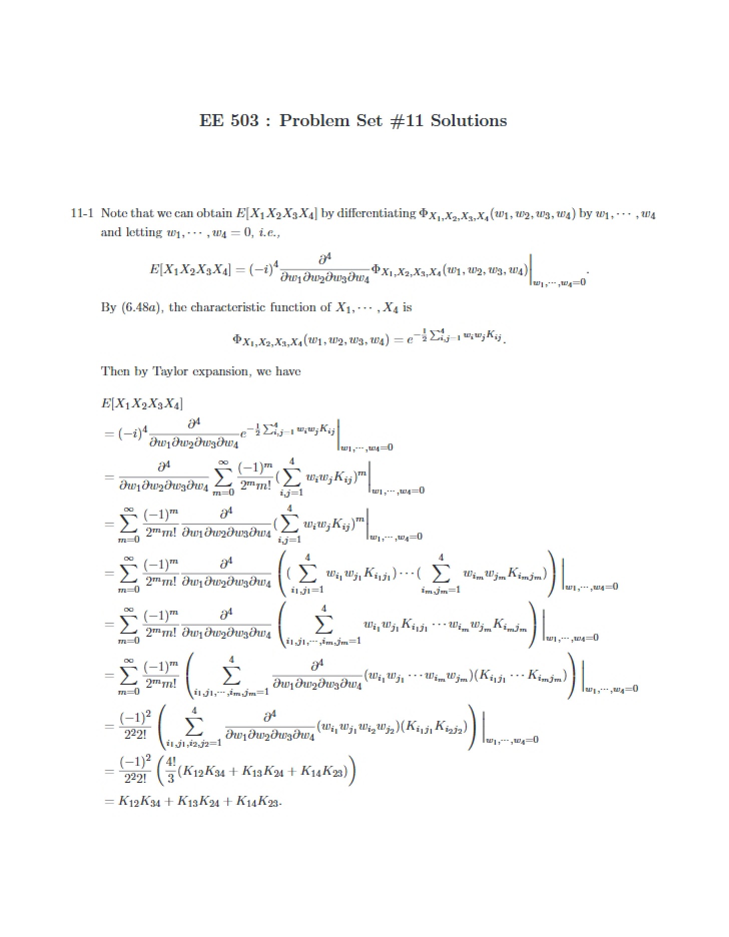 Solutions to Problem Set 11