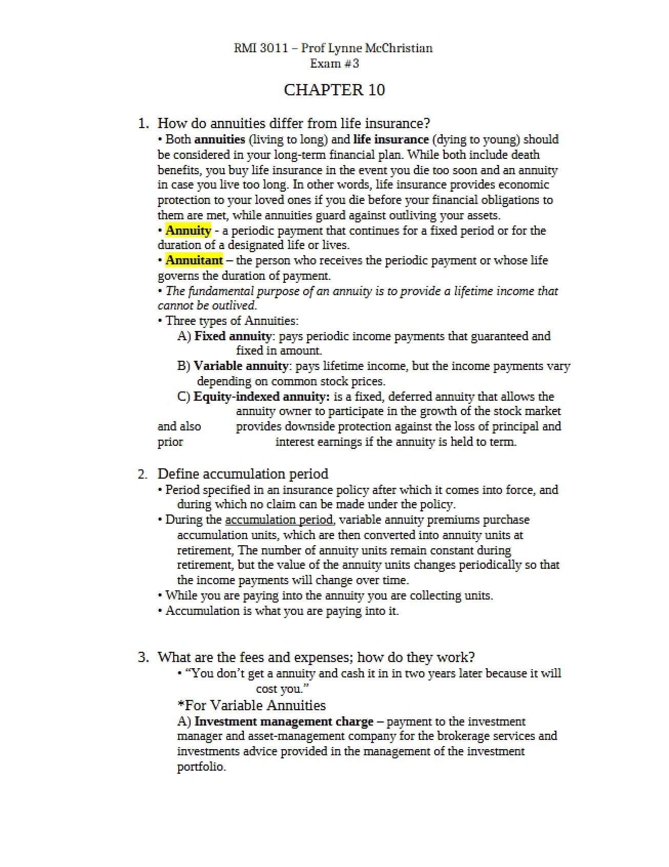 Third Insurance Exam