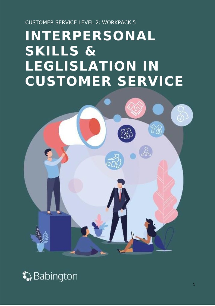 Workpack 5 - Interpersonal Skills and Legislation in Customer Service