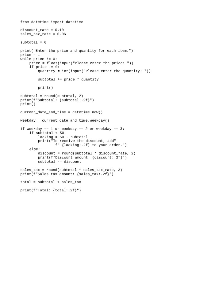 CSE111 - Discount Calculations