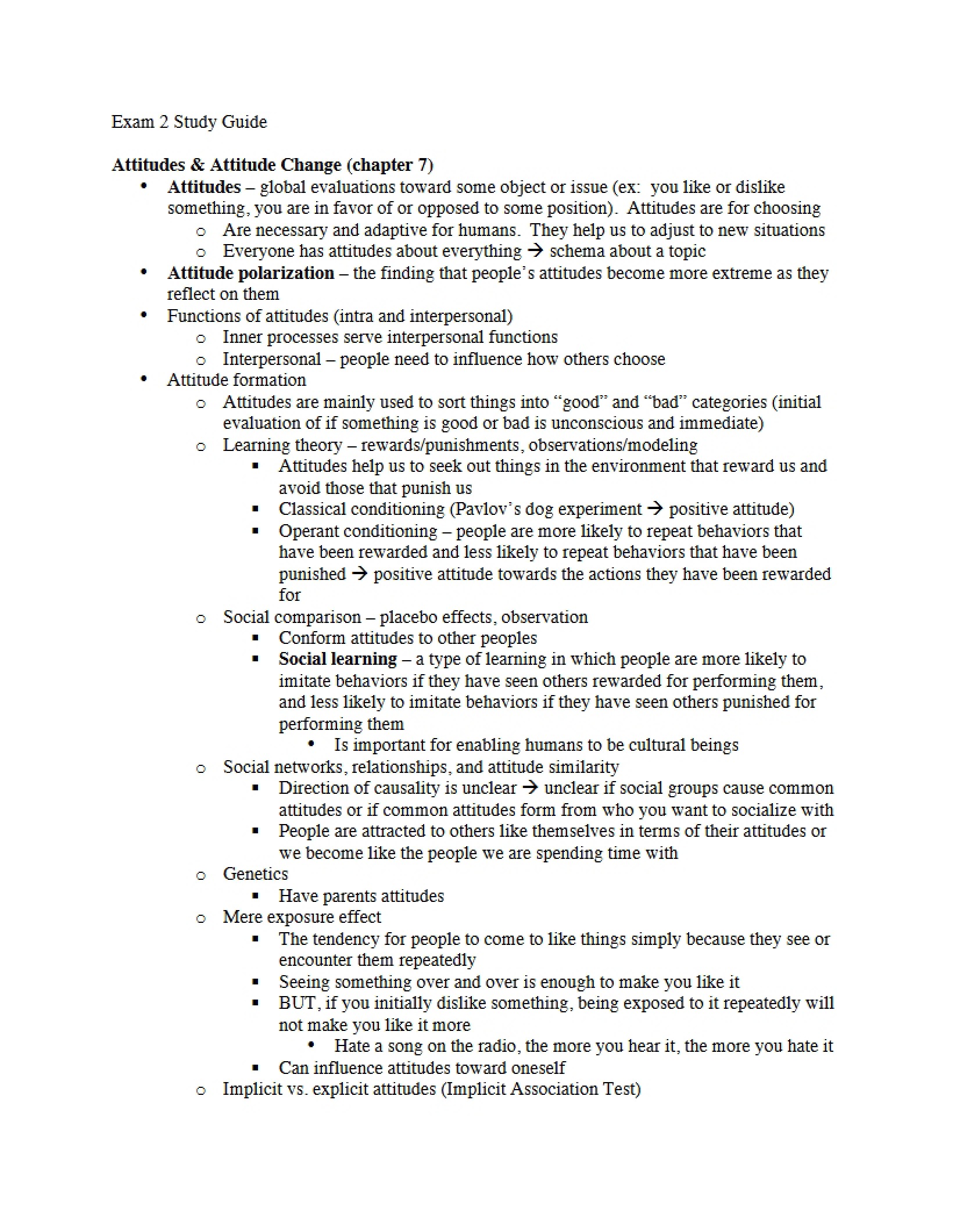 Exam II Review Guide