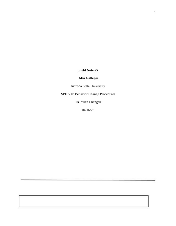 SPE560 Field Notes 5