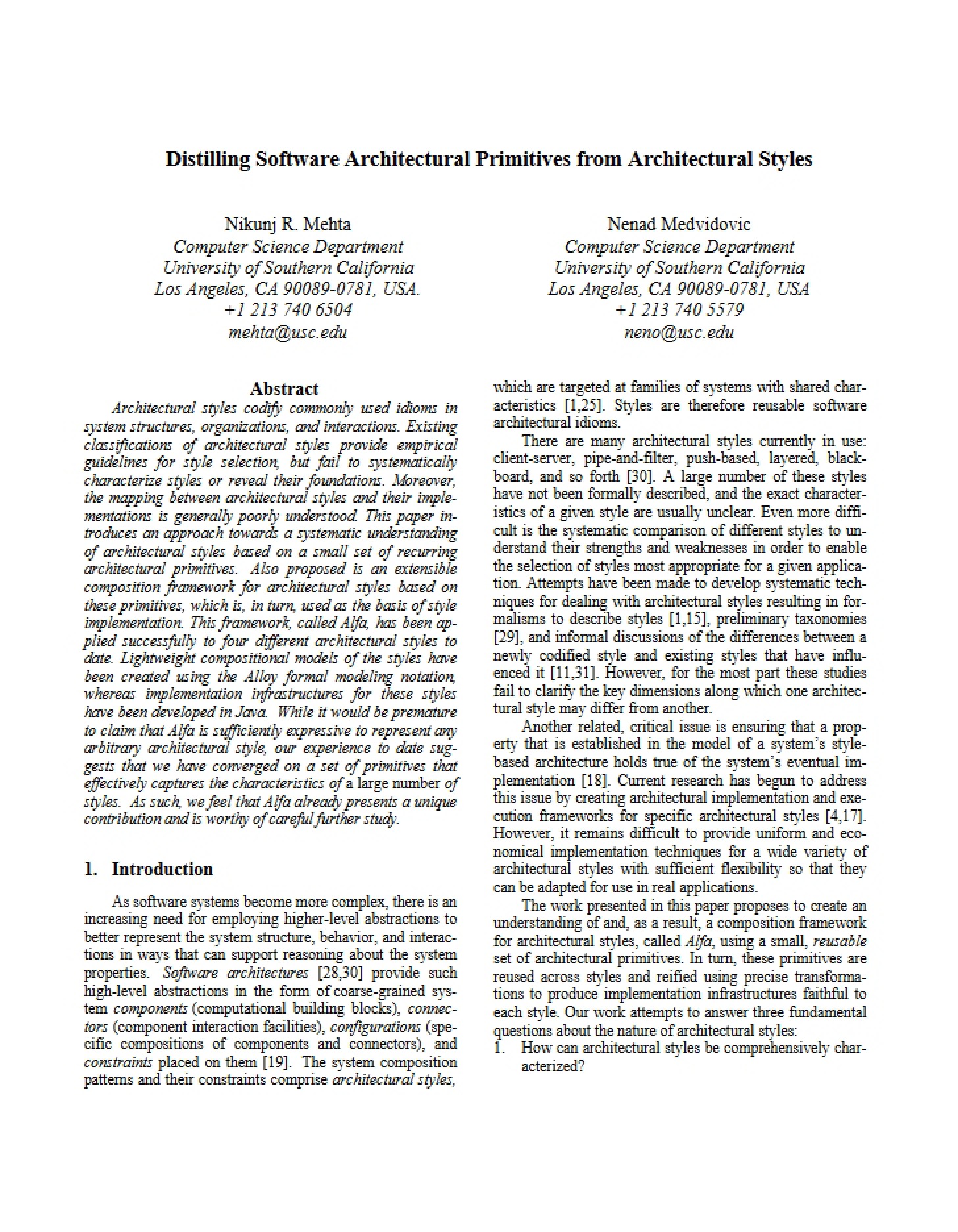 USC CSE Report 2002-509