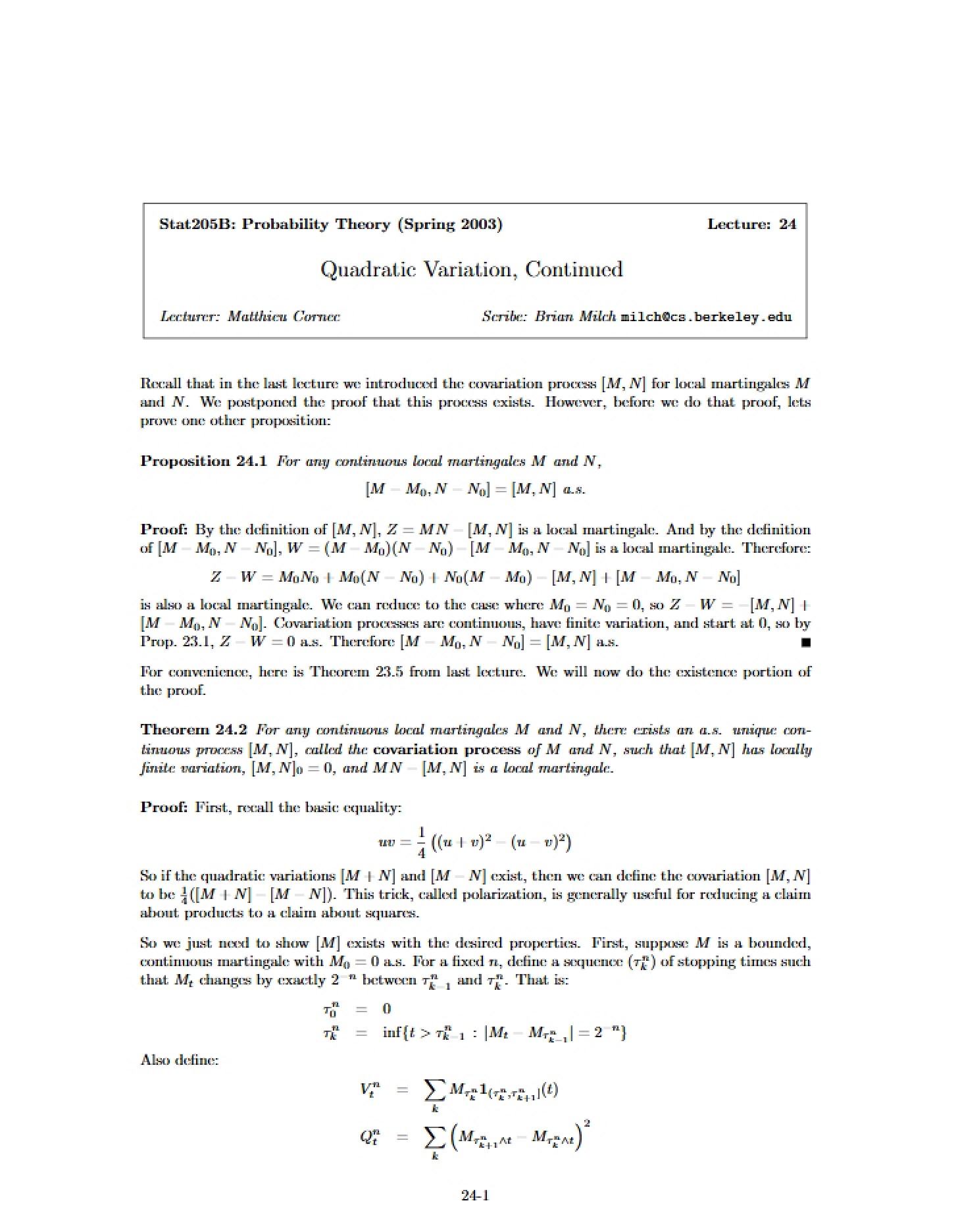 Variation that is Quadratic