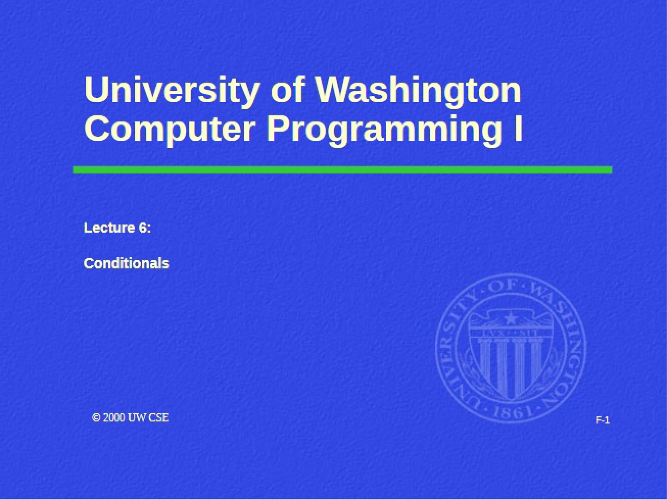 Using Conditionals