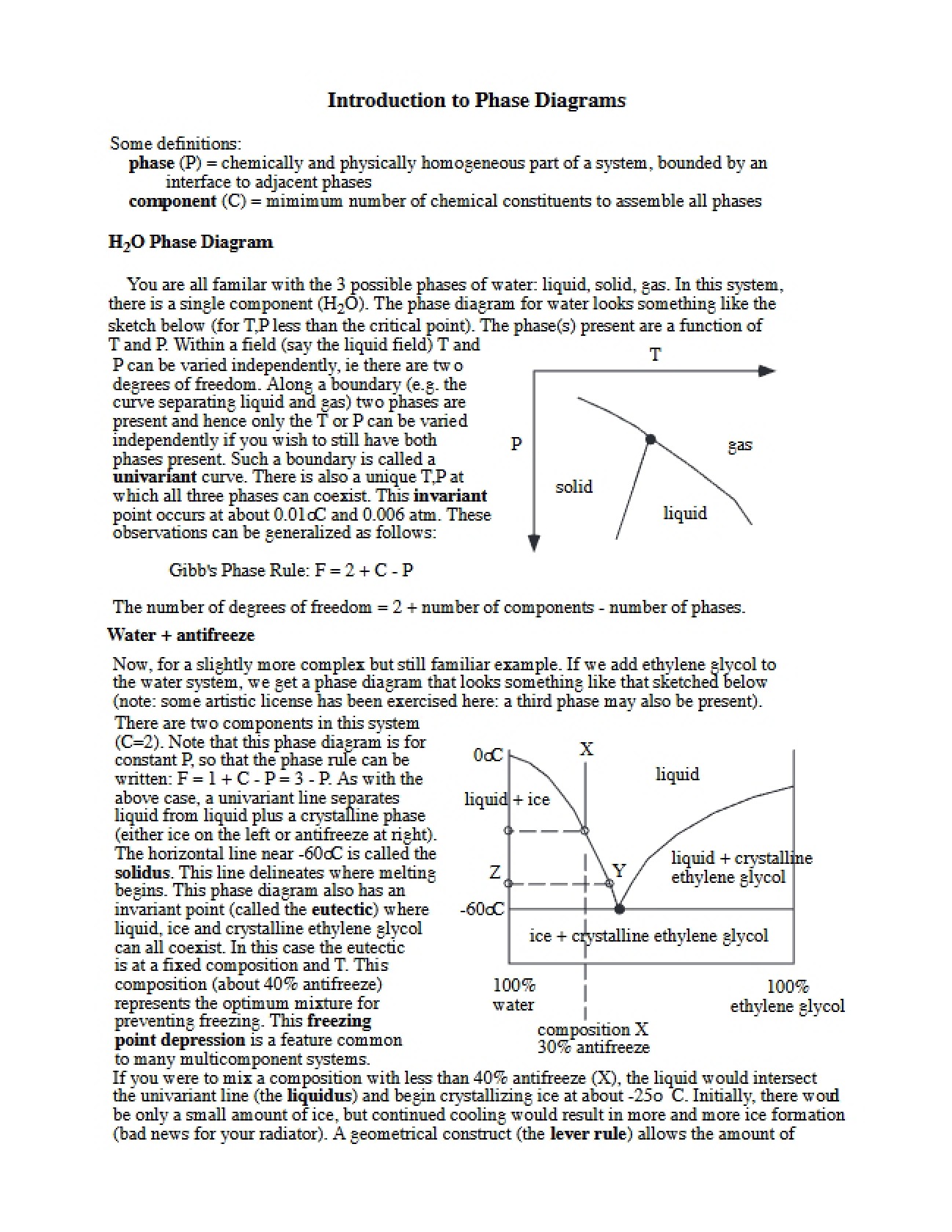 Phase Diagrams: Introductory Concepts