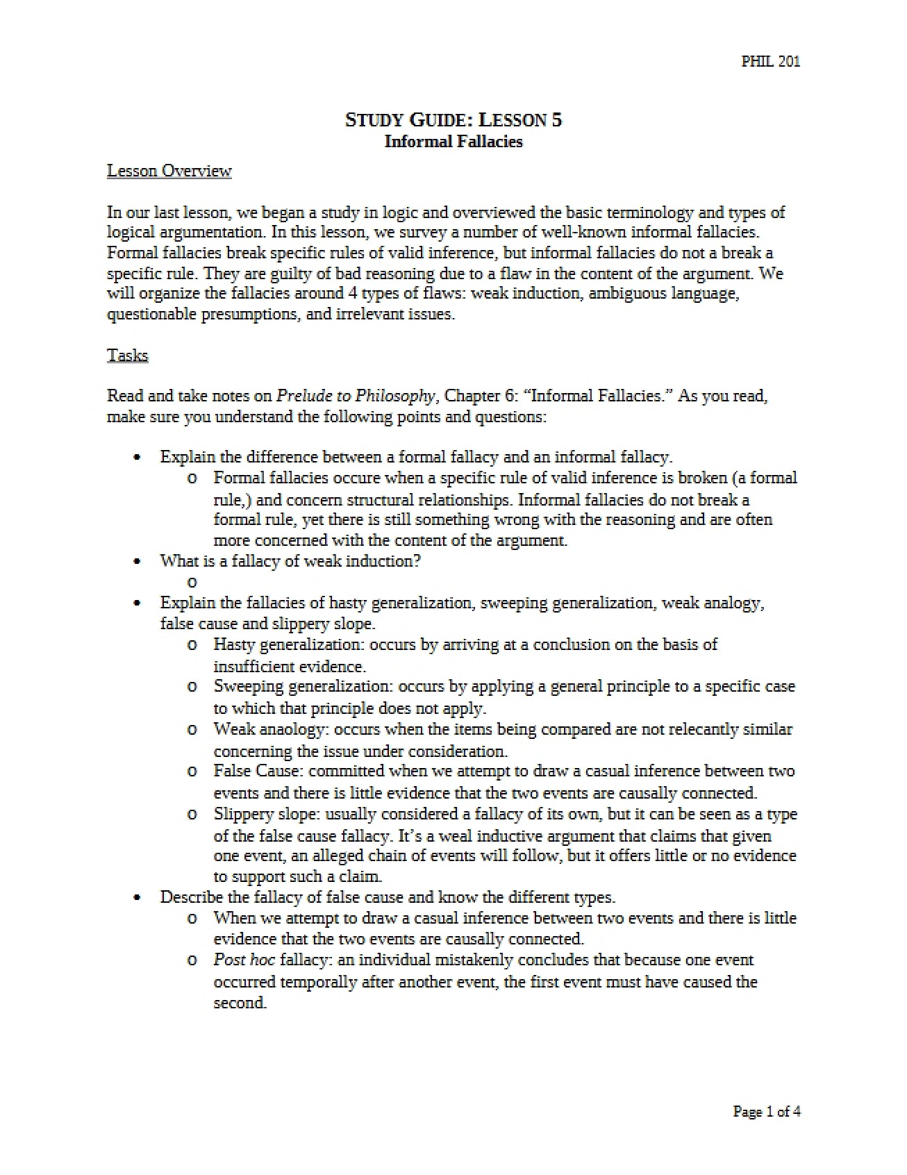 Fifth Lesson Study Guide