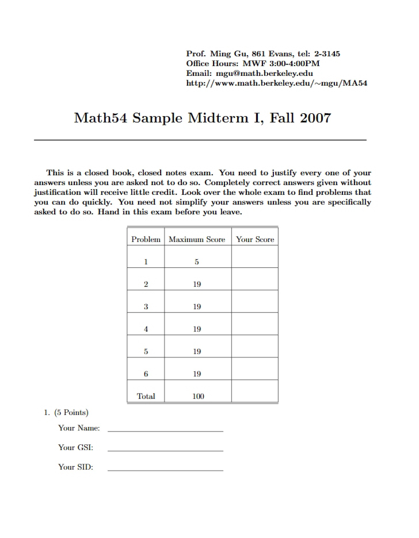 Midterm Sample