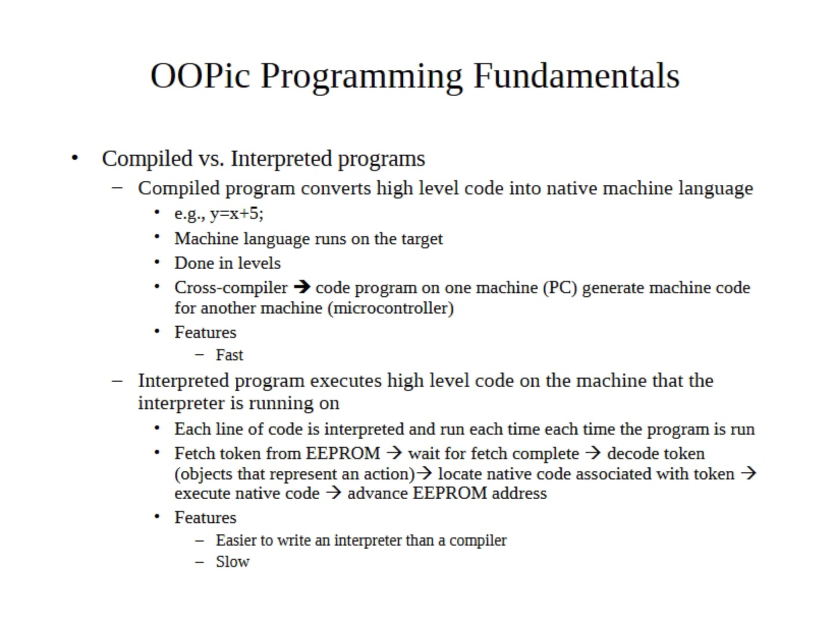 Fundamentals of Programming OOPic