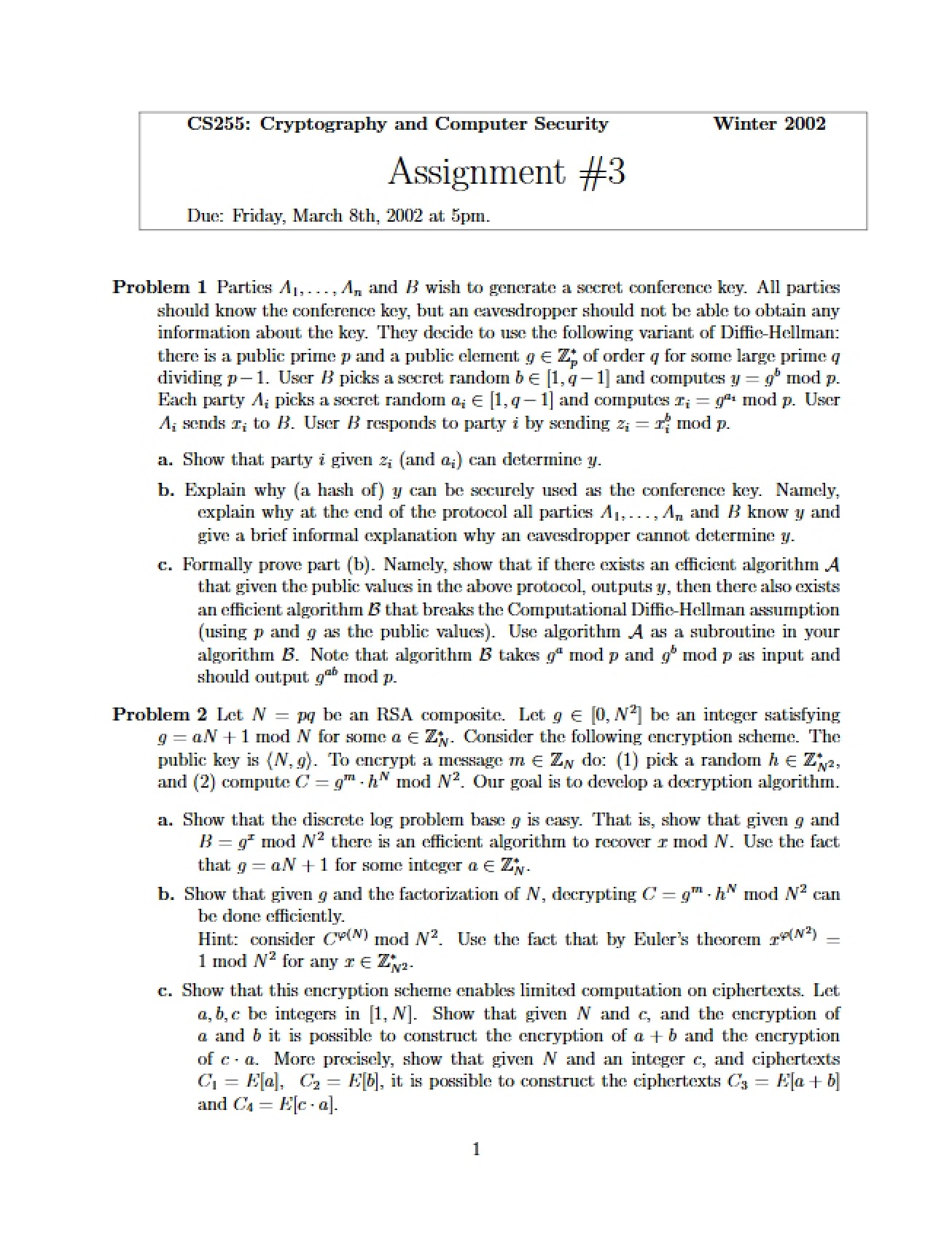 Look at a Homework Assignment