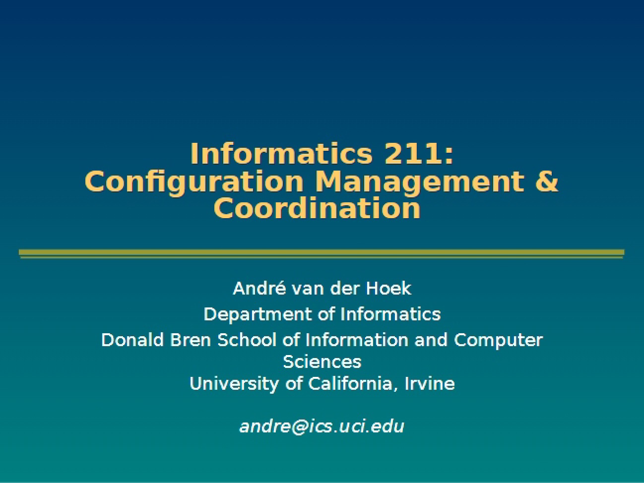 Coordination and Configuration Management