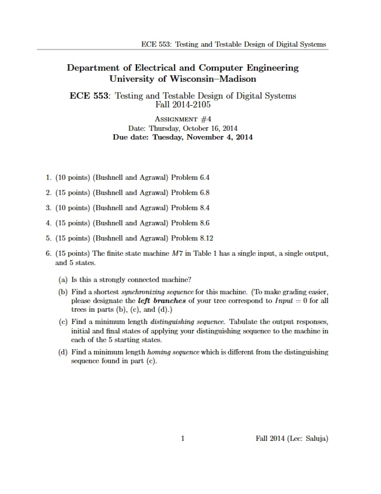 Fourth Assignment