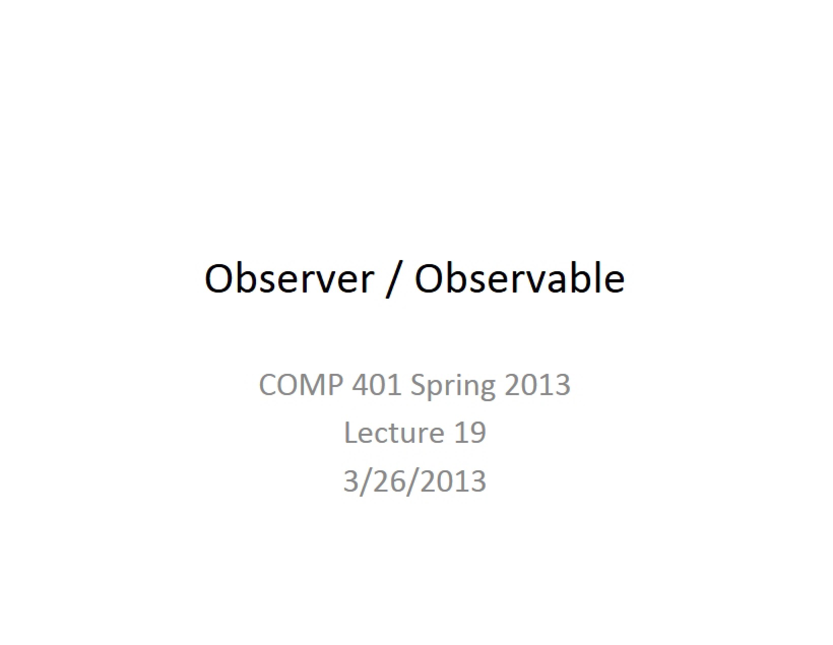 Lecture 19 Observable and Observer