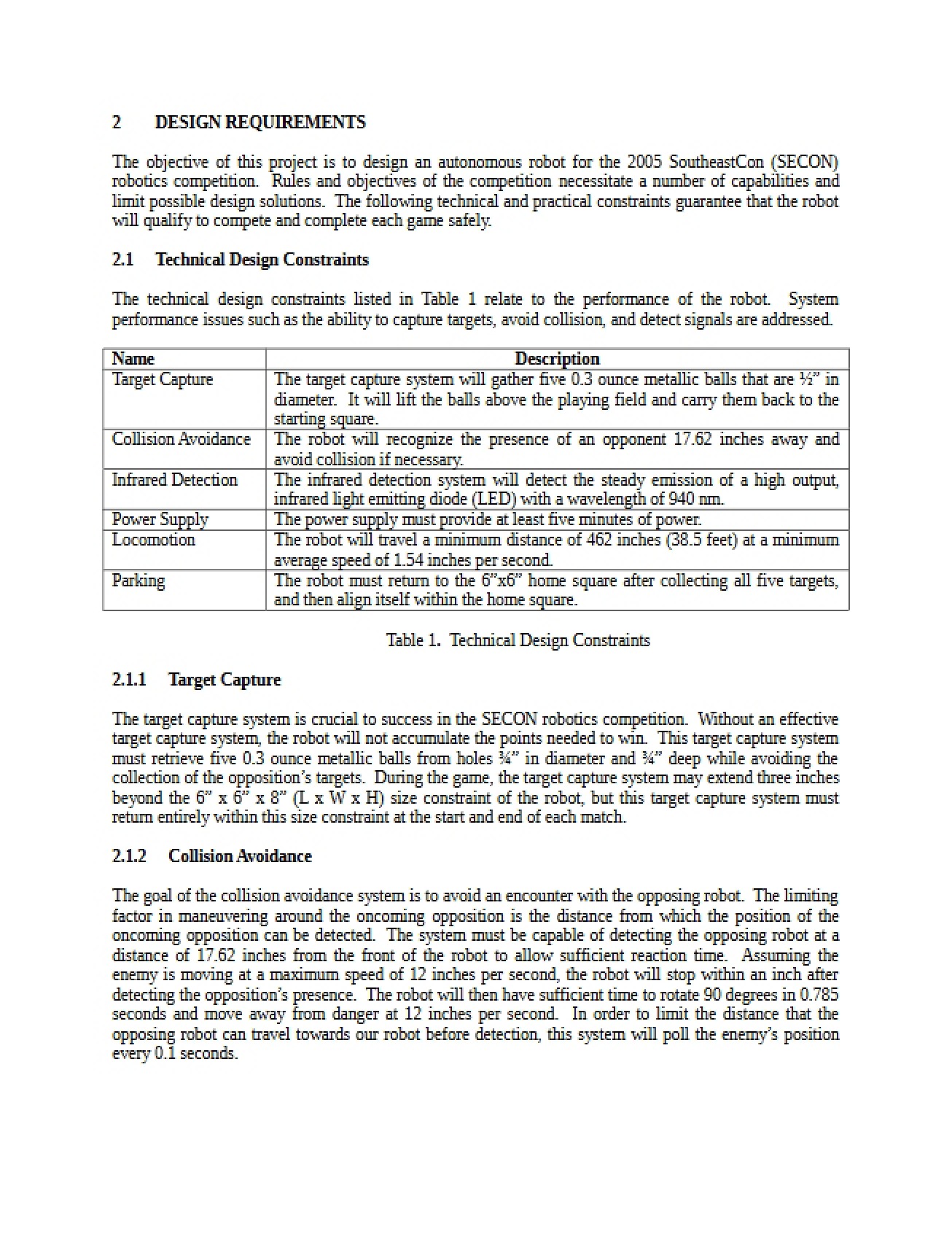 Requirements for Design - ECE 4542
