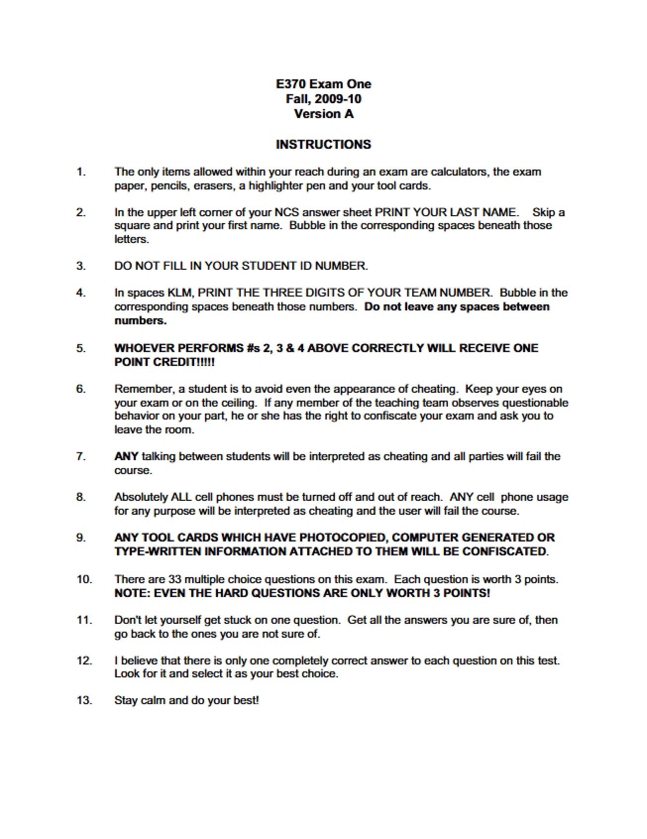 E370 Examination