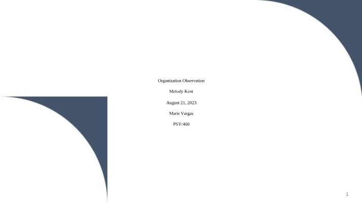 Observation of an Organization