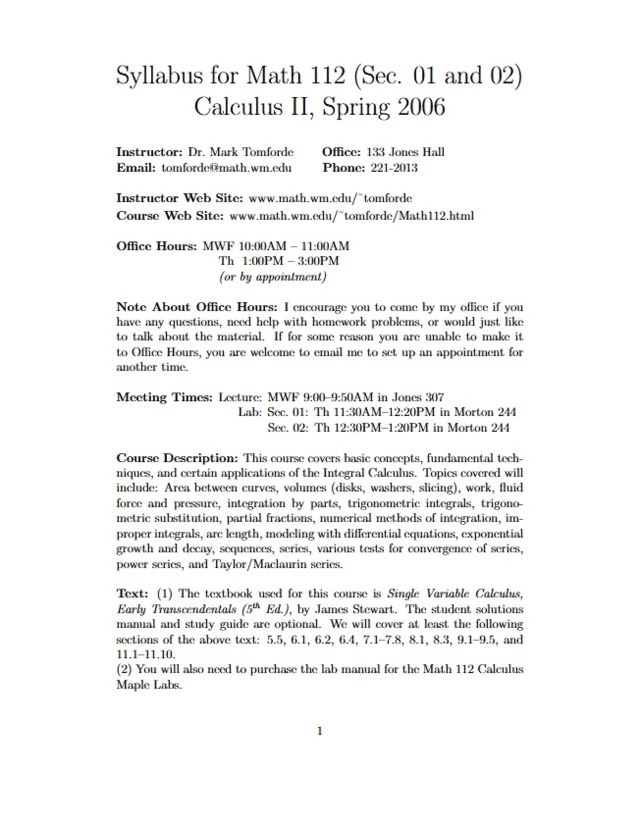 Course Syllabus