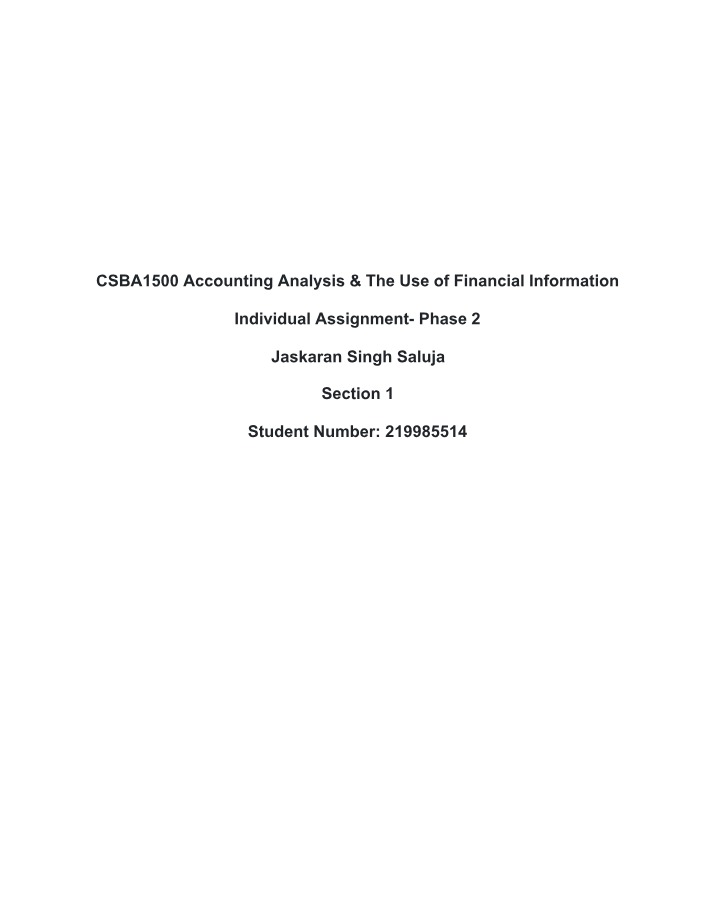 Accounting Analysis - Understanding Financial Performance