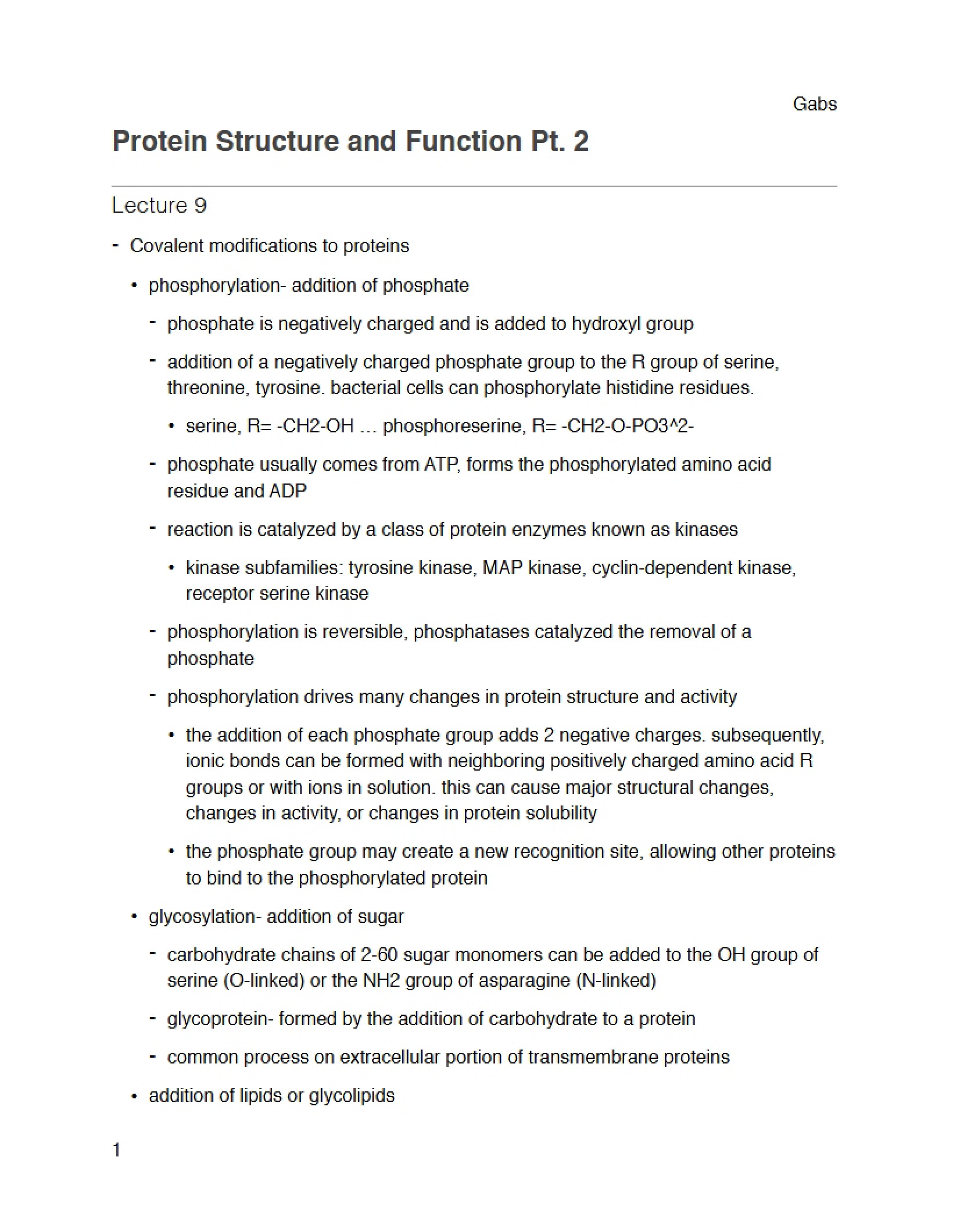 Molecular Organization of Proteins