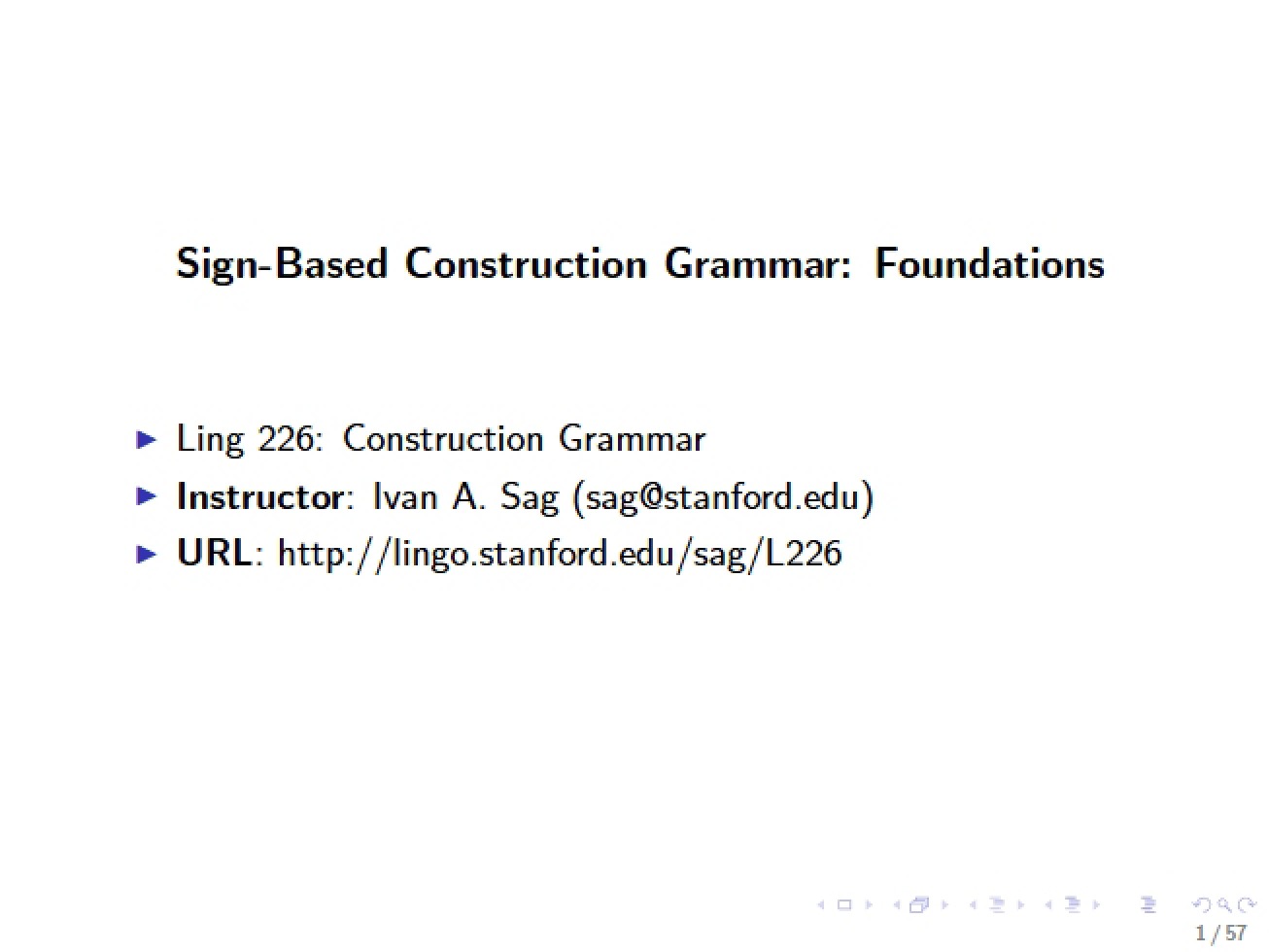 Study Materials for Construction Grammar