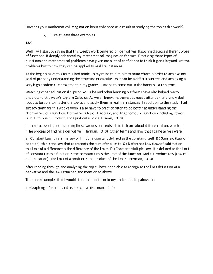Derivatives and Mathematical Imagination