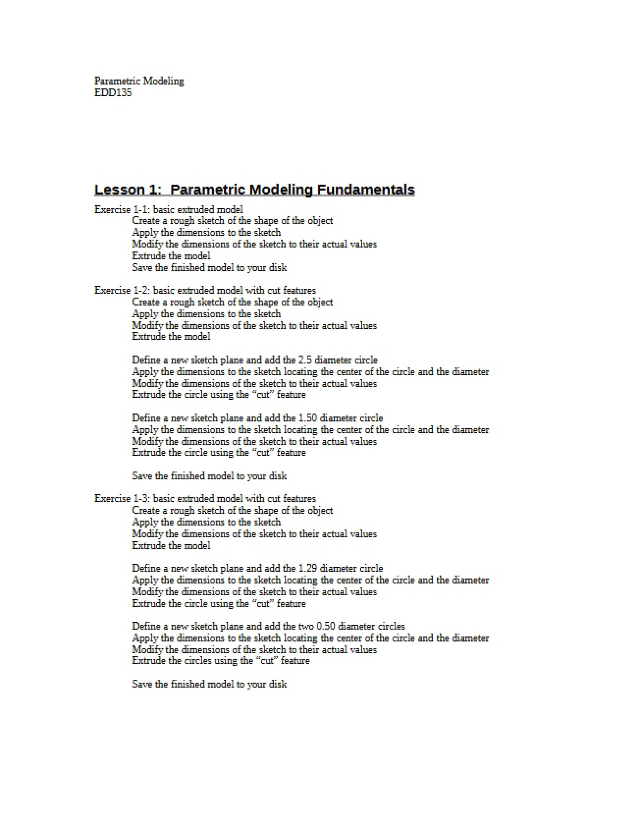 Introduction to Modeling Parametrically