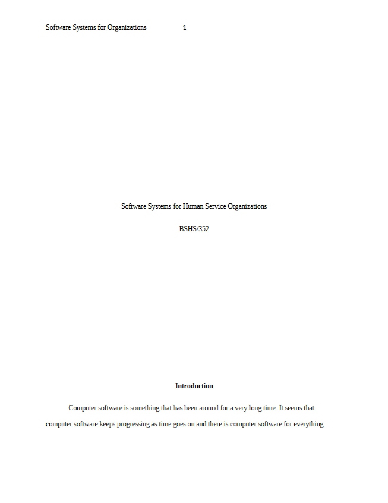 Human Service Organization Software Systems