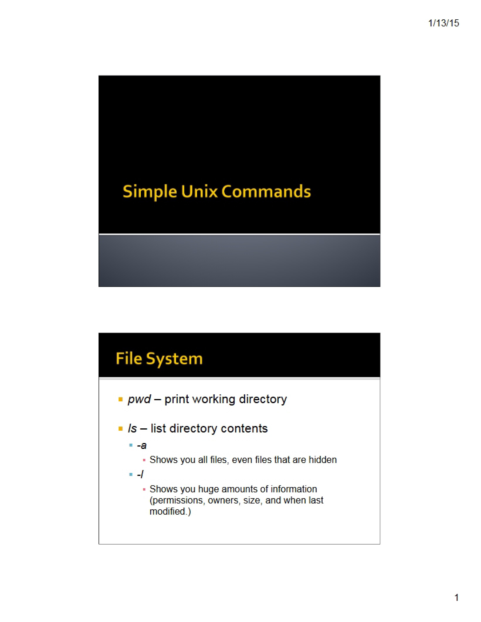 Unix Commands (Simple)