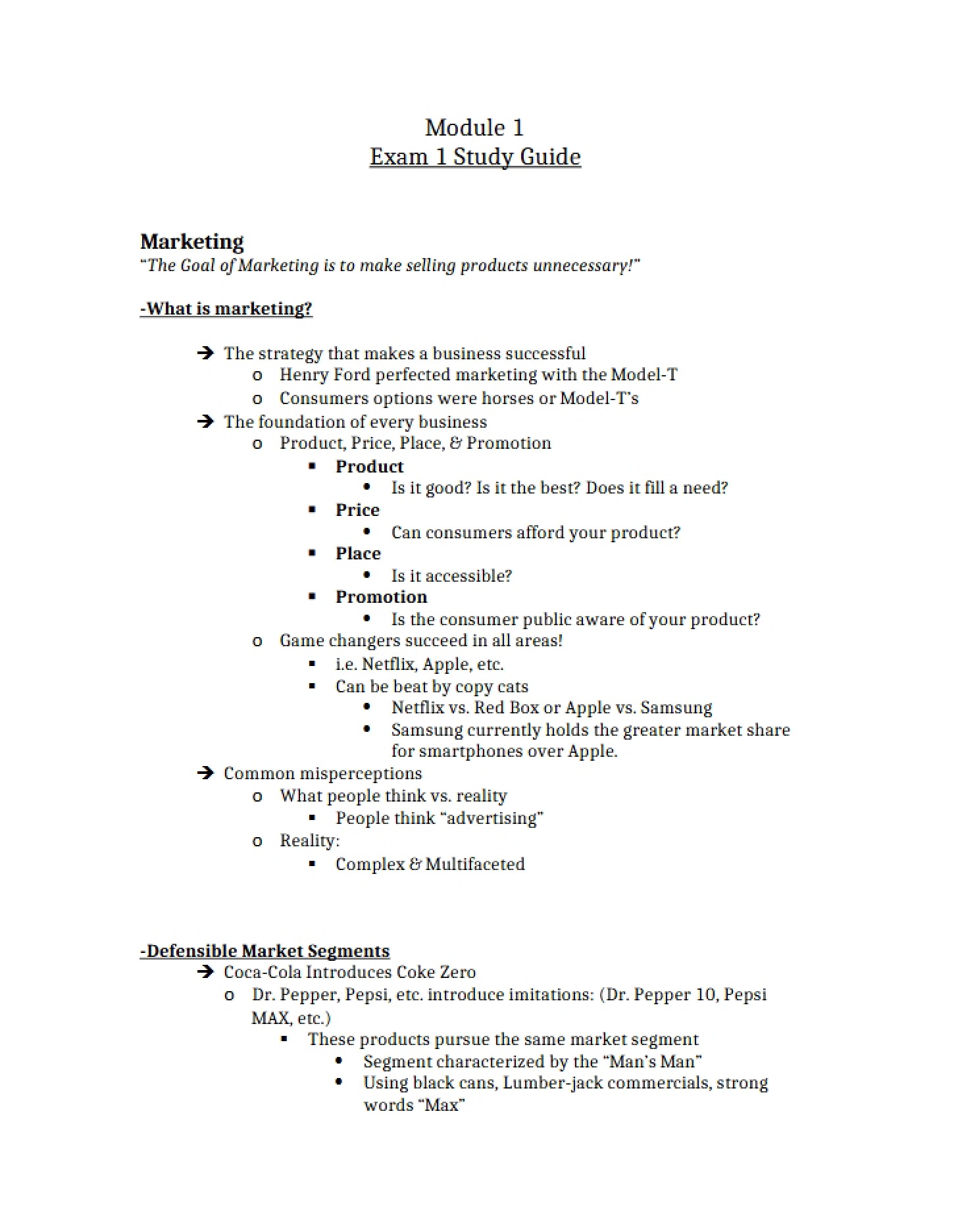 Preparation Guide for Exam 1