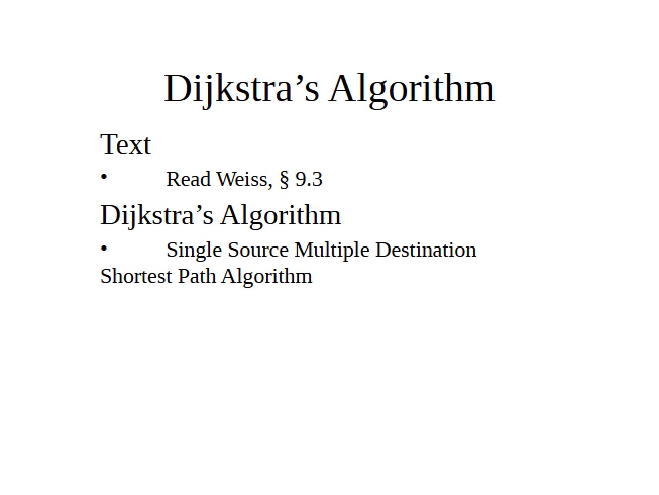 Algorithm of Dijkstra