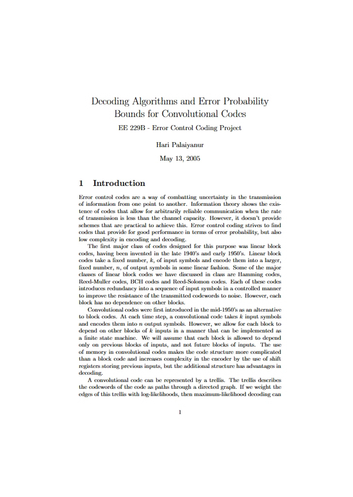 Convolutional Codes Decoding Algorithms and Error Probability