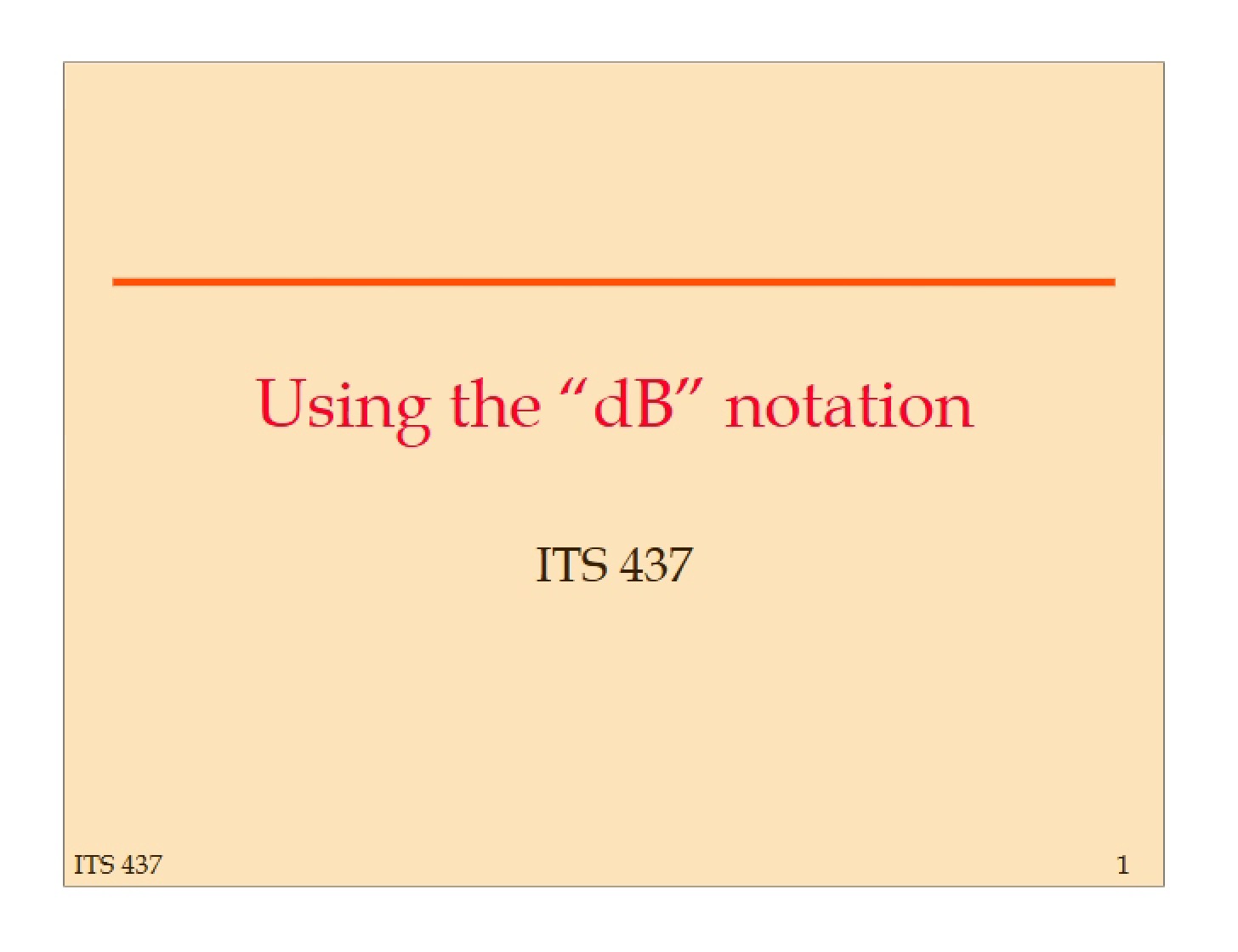 Notation of dB Usage
