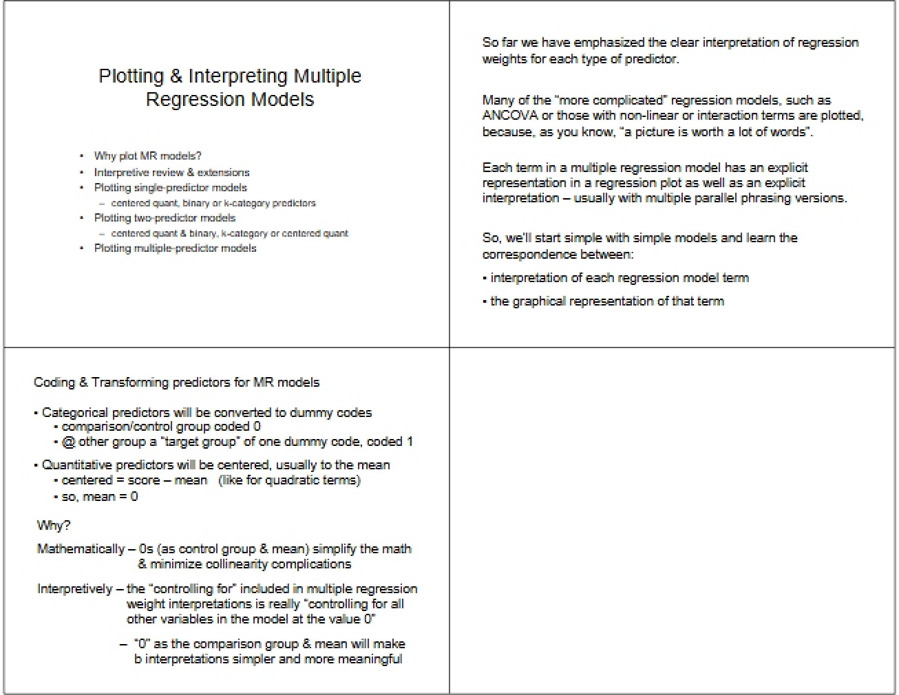 Interpretation and Plotting of Multiple Regression